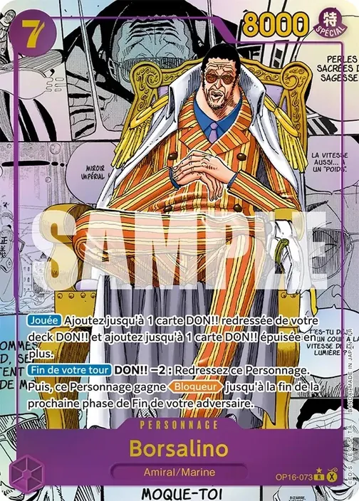 Carte One Piece française OP16-073 Borsalino (version 3)