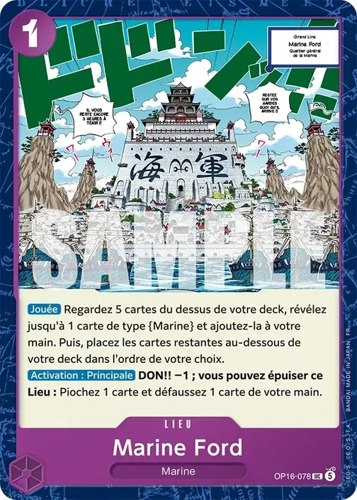 Carte One Piece française OP16-078 Marine Ford