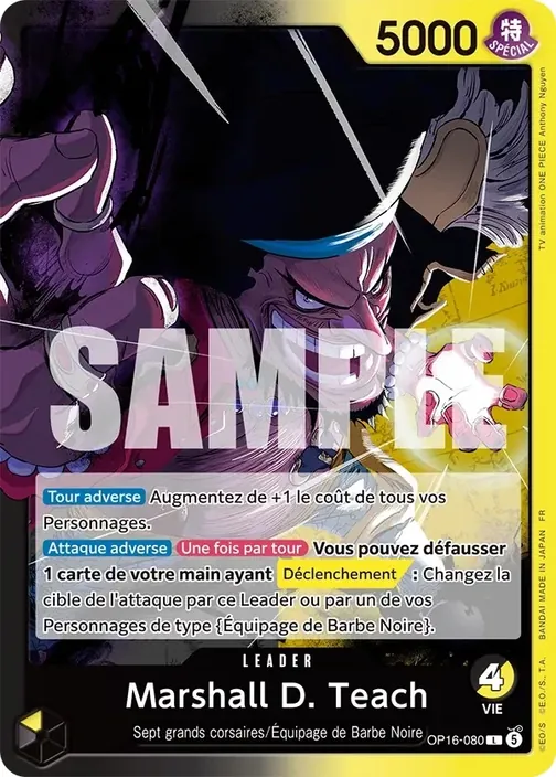 Carte One Piece française OP16-080 Marshall D. Teach