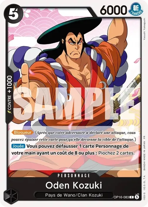 Carte One Piece française OP16-083 Oden Kozuki
