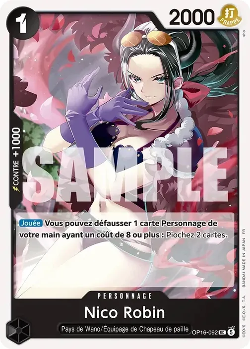 Carte One Piece française OP16-092 Nico Robin