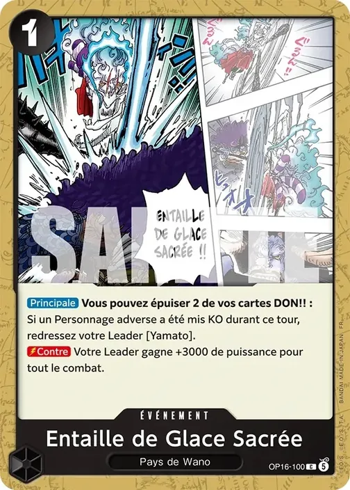 Carte One Piece française OP16-100 Entaille de Glace Sacrée