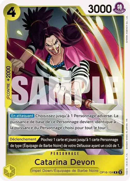 Carte One Piece française OP16-104 Catarina Devon