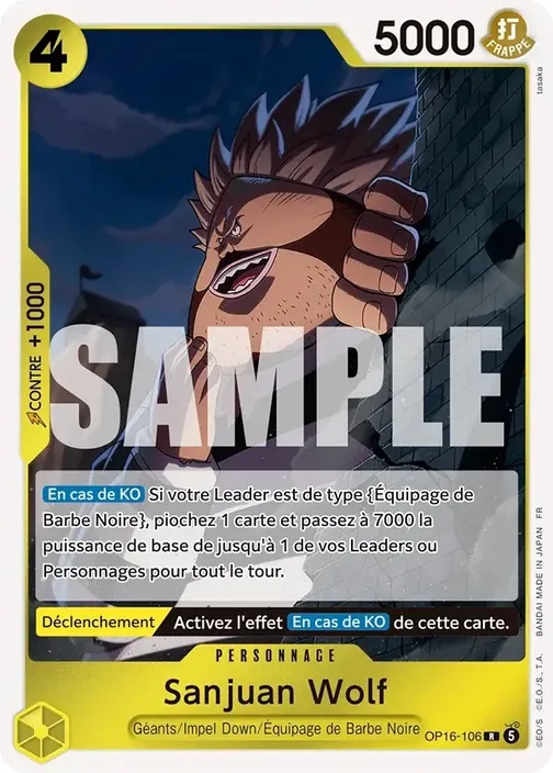 Carte One Piece française OP16-106 Sanjuan Wolf