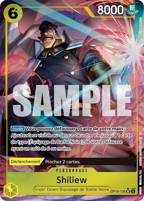 Carte One Piece française OP16-108 Shiliew (version 2)