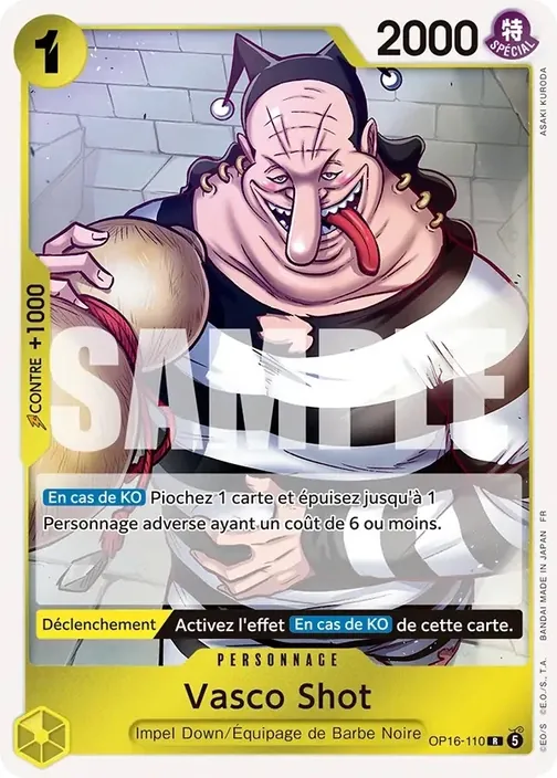 Carte One Piece française OP16-110 Vasco Shot