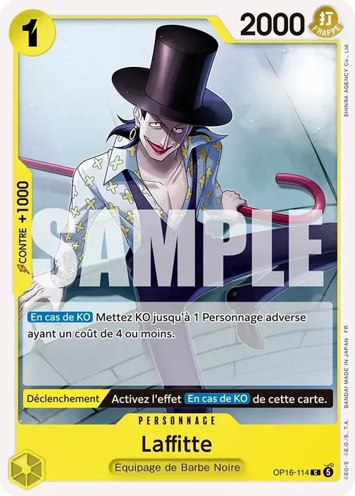 Carte One Piece française OP16-114 Laffitte