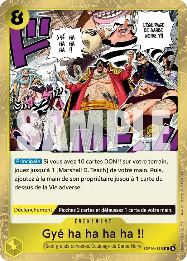 Carte One Piece française Gyé ha ha ha ha !! OP16-116 R