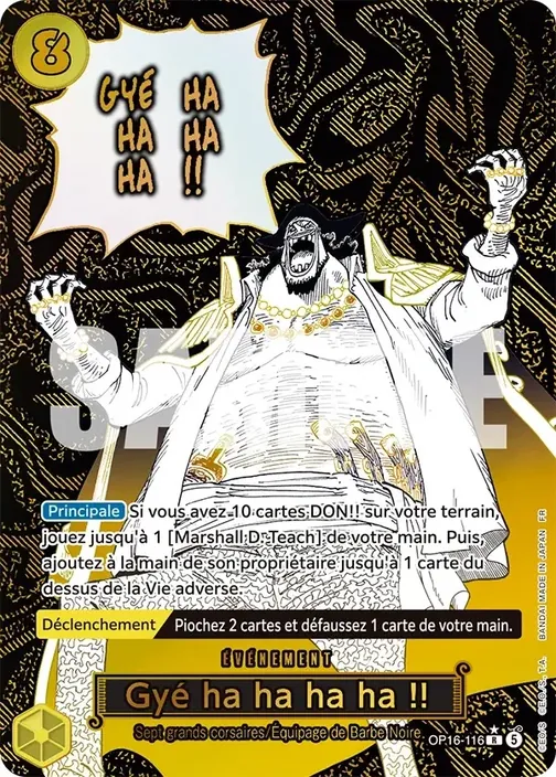 Carte One Piece française OP16-116 Gyé ha ha ha ha !! (version 2)