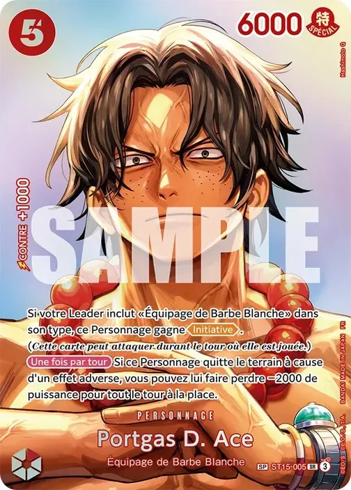 Carte One Piece française ST15-005 Portgas D. Ace