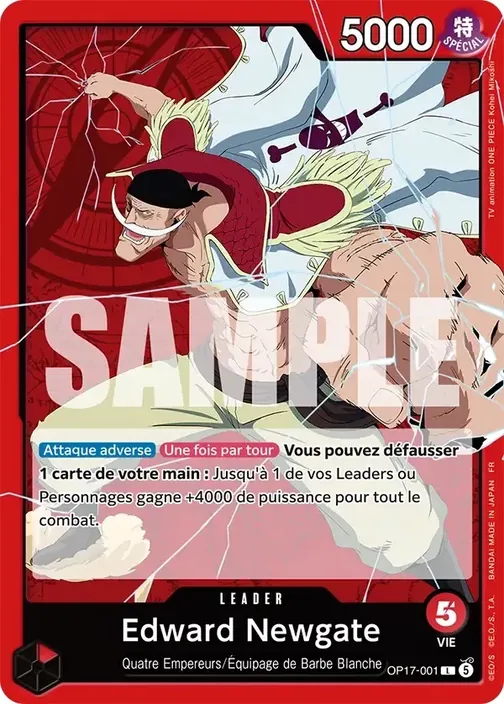 Carte One Piece française OP17-001 Edward Newgate