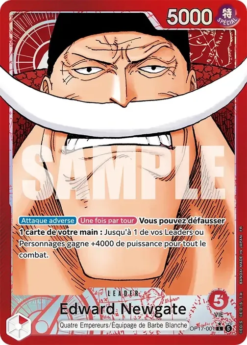 Carte One Piece française OP17-001 Edward Newgate (version 2)