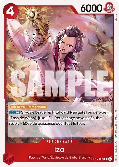 Carte One Piece française OP17-003 Izo