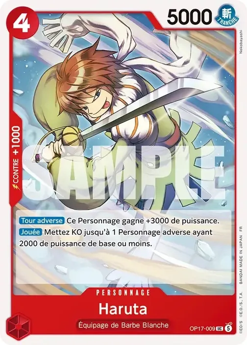 Carte One Piece française OP17-009 Haruta
