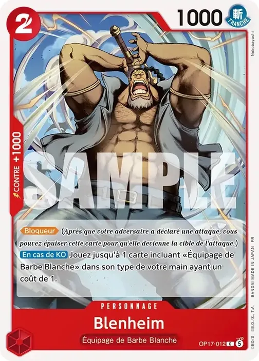 Carte One Piece française OP17-012 Blenheim