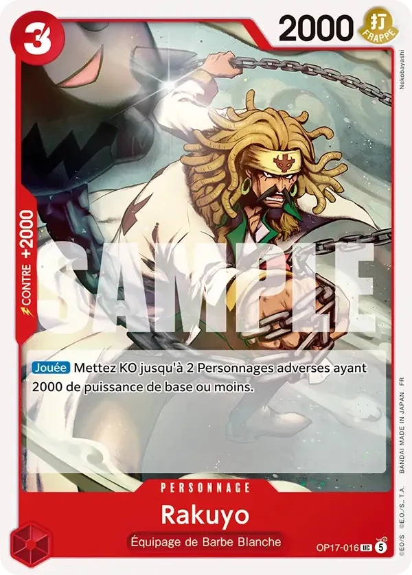 Carte One Piece française Rakuyo OP17-016 UC