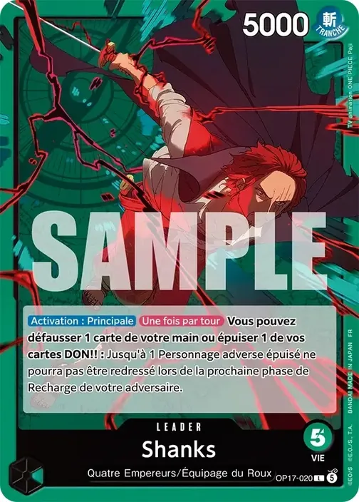 Carte One Piece française OP17-020 Shanks