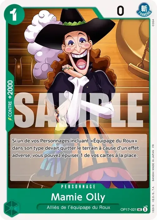 Carte One Piece française OP17-021 Mamie Olly