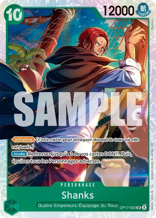 Carte One Piece française Shanks OP17-022 SR