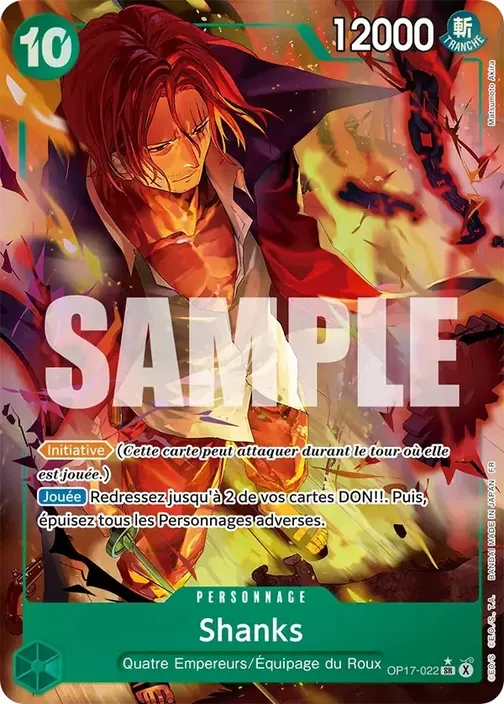 Carte One Piece française OP17-022 Shanks (version 2)