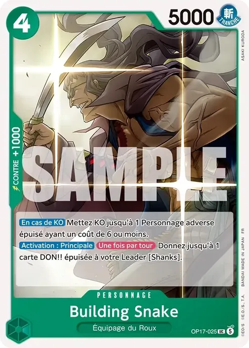 Carte One Piece française OP17-025 Building Snake