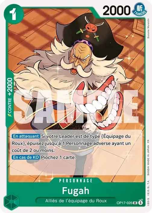 Carte One Piece française OP17-026 Fugah