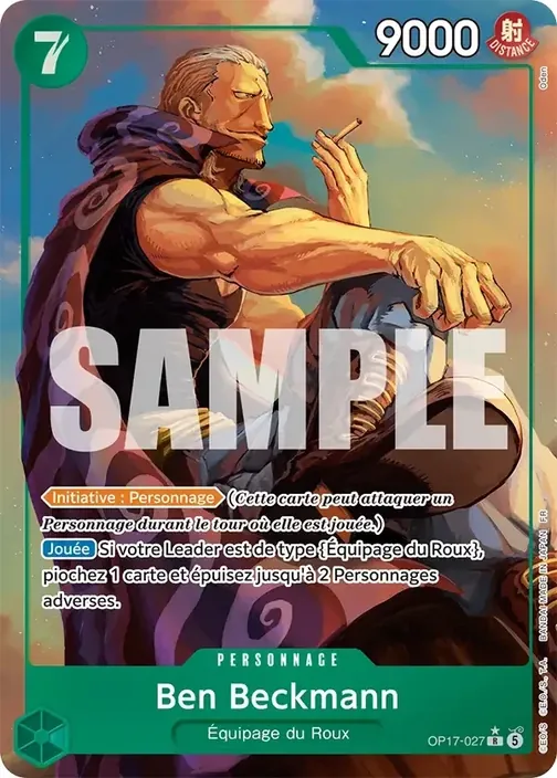 Carte One Piece française OP17-027 Ben Beckmann (version 2)