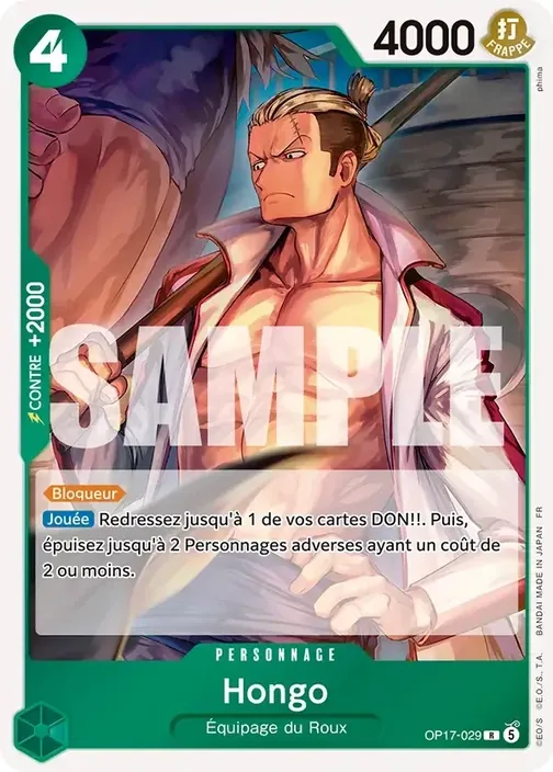 Carte One Piece française OP17-029 Hongo