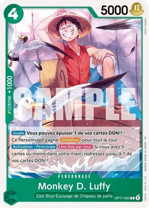 Carte One Piece française OP17-030 Monkey D. Luffy