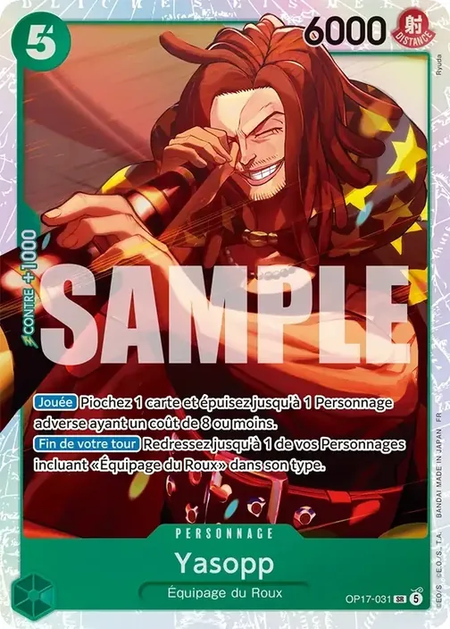 Carte One Piece française OP17-031 Yasopp