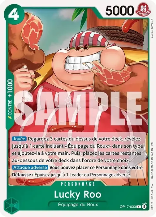 Carte One Piece française OP17-033 Lucky Roo