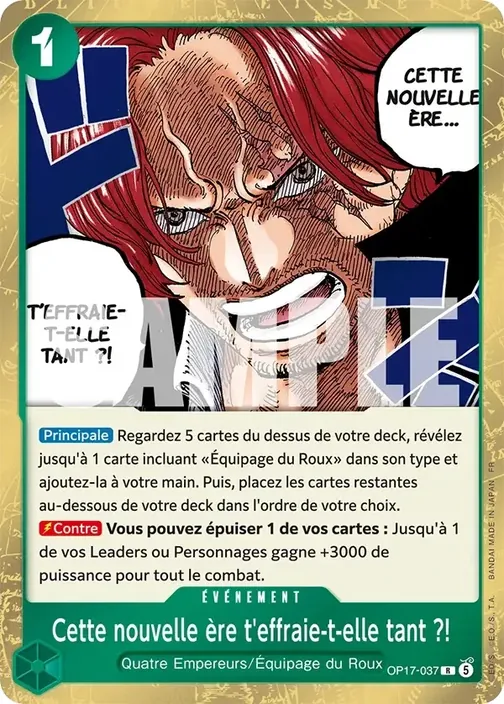 Carte One Piece française OP17-037 Cette nouvelle ère t'effraie-t-elle tant ?!