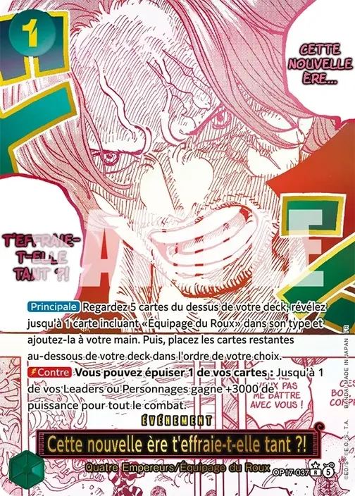 Carte One Piece française OP17-037 Cette nouvelle ère t'effraie-t-elle tant ?! (version 2)
