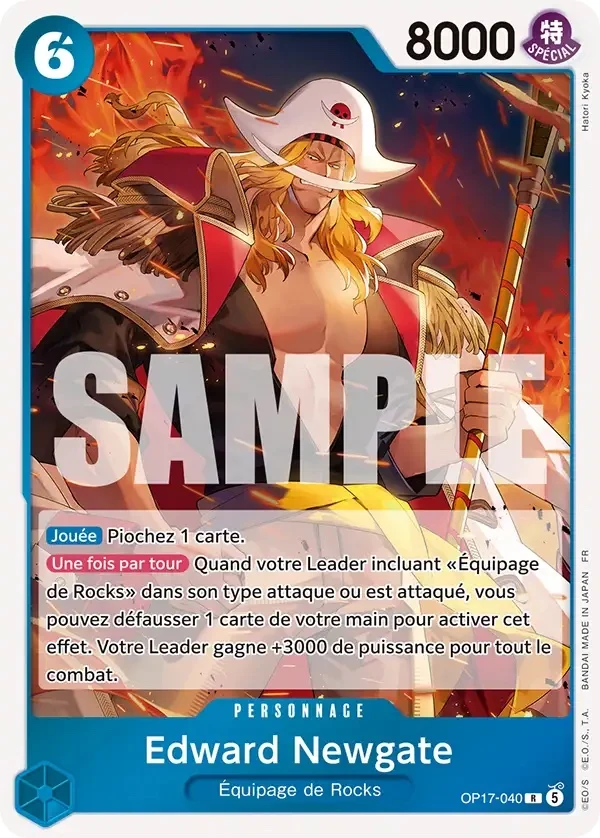 Carte One Piece française Edward Newgate OP17-040 R