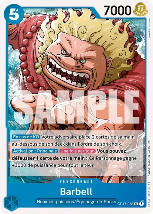 Carte One Piece française OP17-053 Barbell