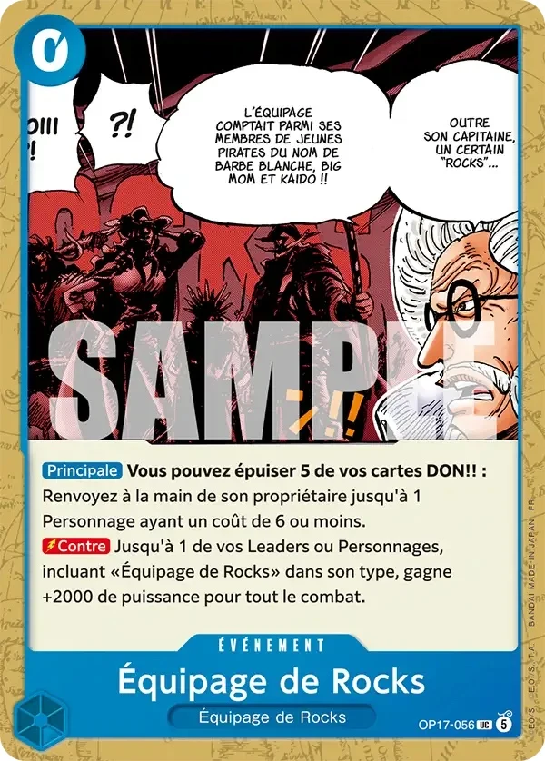 Carte One Piece française Équipage de Rocks OP17-056 UC