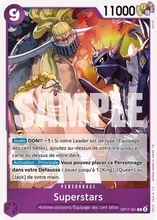 Carte One Piece française OP17-061 Superstars