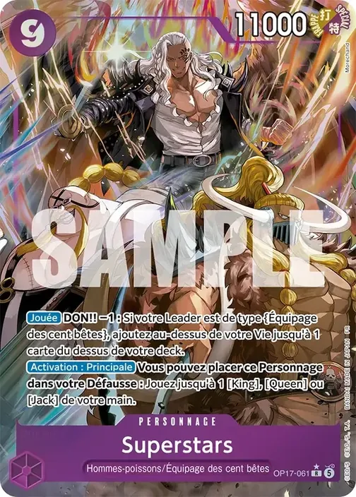 Carte One Piece française OP17-061 Superstars (version 2)