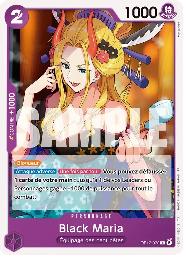 Carte One Piece française Black Maria OP17-072 C