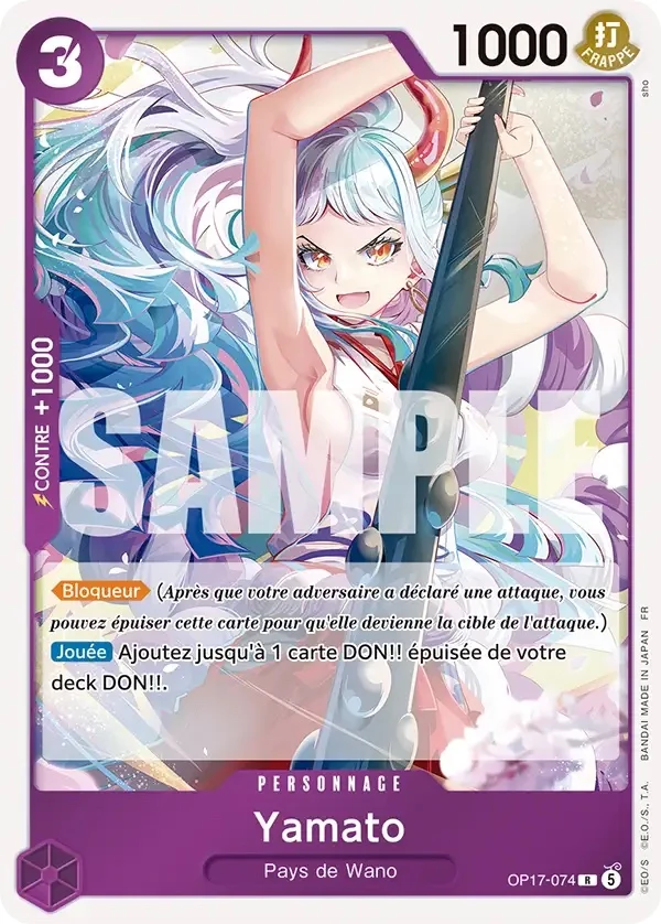 Carte One Piece française Yamato OP17-074 R