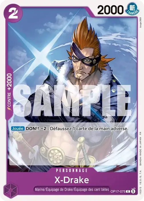 Carte One Piece française OP17-075 X-Drake