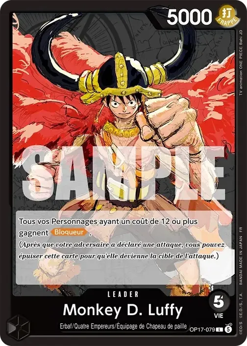 Carte One Piece française OP17-079 Monkey D. Luffy