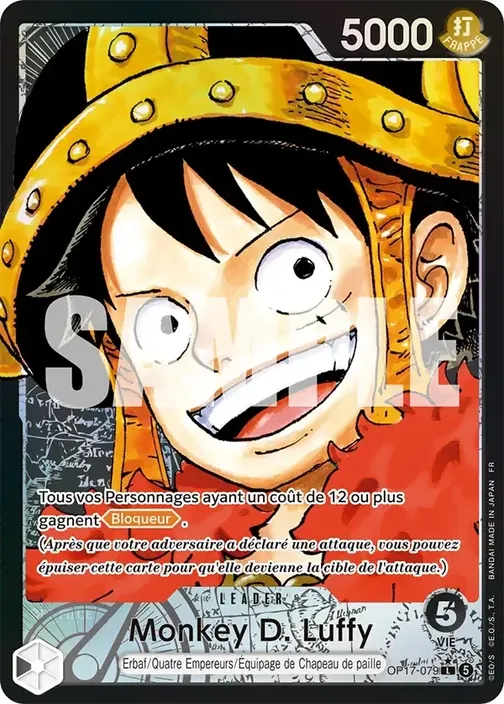 Carte One Piece française OP17-079 Monkey D. Luffy (version 2)