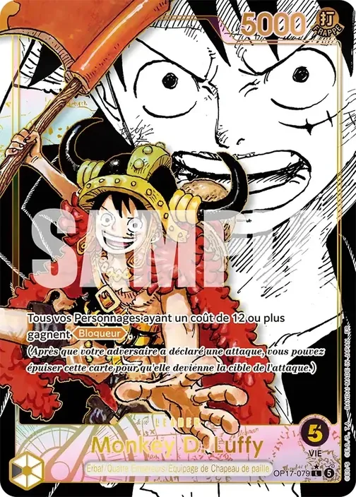 Carte One Piece française OP17-079 Monkey D. Luffy (version 3)