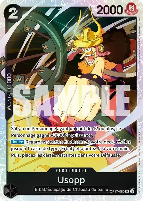 Carte One Piece française OP17-080 Usopp