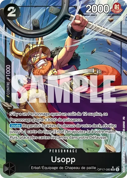 Carte One Piece française OP17-080 Usopp (version 2)