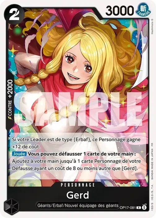 Carte One Piece française OP17-081 Gerd