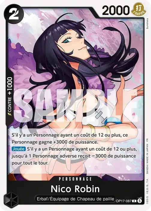 Carte One Piece française OP17-087 Nico Robin