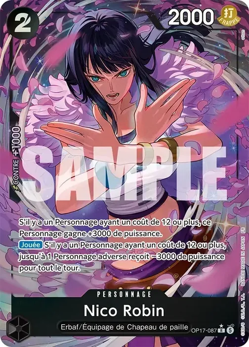 Carte One Piece française OP17-087 Nico Robin (version 2)