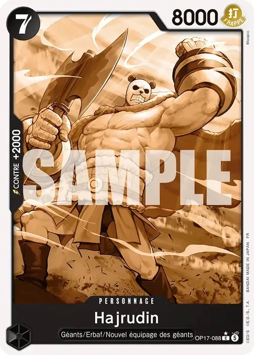 Carte One Piece française OP17-088 Hajrudin (version 2)